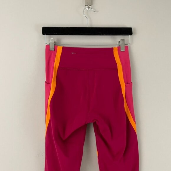 Lululemon Wild Twist 7/8 Tight Ruby Red/Fuchsia Pink/Vivid Amber Size 6 - Picture 9 of 9